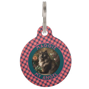 Süße Katzenmutter-Geschenk Gingham-Muster Haustiermarke