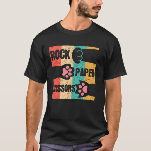 Süße Katzenpfote Lustiges Schere Stein Papier Hand T-Shirt
