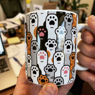Süße Katzenpfoten Muster Kitty Zehenbohnen Kawaii Kaffeetasse