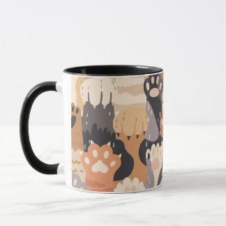 Süße Katzenpfoten – Zweifarben-Kaffeetasse Tasse