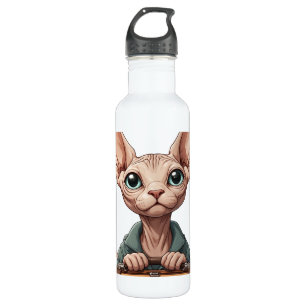 Süße Katzenreisende – Geschenk für Katzenliebhaber Edelstahlflasche
