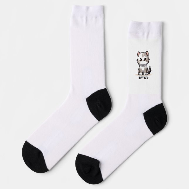 Süße Katzensocken Socken (Linkes Detail)