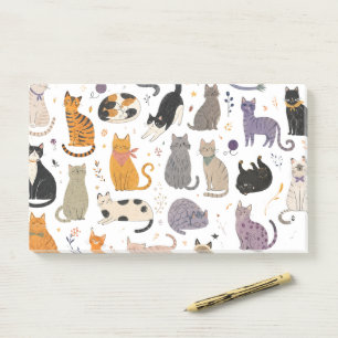 Süße Katzenwelt: Eine charmante und farbenfrohe Kü Post-it Klebezettel