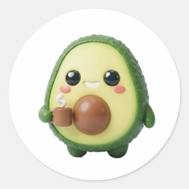 Süße Kawaii 3D Avocado Aufkleber (Vorderseite)