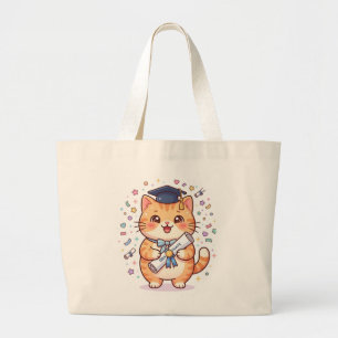 Süße Kawaii-Abschlusskatze-Tragetasche Jumbo Stoffbeutel