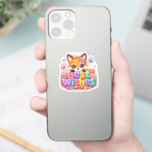 Süße Kawaii Alles Gute Fuchs Name Pastell Rosa Flo Aufkleber