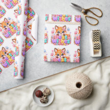 Süße Kawaii Alles Gute Fuchs Name Pastell Rosa Flo