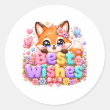 Süße Kawaii Alles Gute Fuchs Name Pastell Rosa Flo