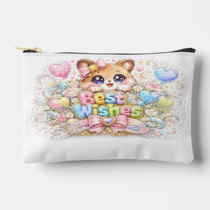 Süße Kawaii Alles Gute Katze Pastell Rosa Floral G Zubehörtasche