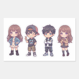Süße Kawaii Anbetungswürdige Chibi Kinder Sticker