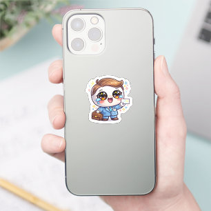 Süße Kawaii-Arztbrille-Anzug-Aktenkoffer Aufkleber