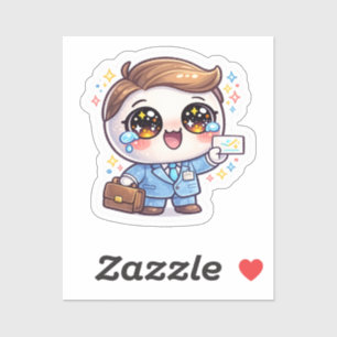 Süße Kawaii-Arztbrille-Anzug-Aktenkoffer Aufkleber