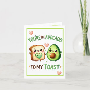 Süße Kawaii-Avocado und Toast Dankeskarte