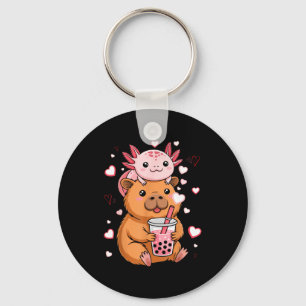 Süße Kawaii Axolotl Capybara Bubble Tea Jungen Mäd Schlüsselanhänger