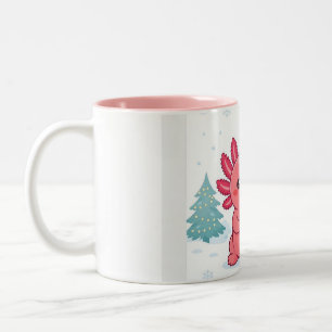 Süße Kawaii-Axolotl-Weihnachts-Kaffee-Zweifarben-T Zweifarbige Tasse