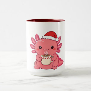 Süße Kawaii-Axolotl-Weihnachts-Zweifarben-Tasse Tasse