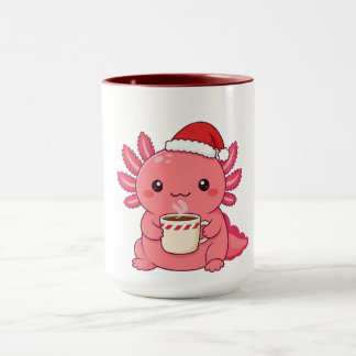 Süße Kawaii-Axolotl-Weihnachts-Zweifarben-Tasse Tasse