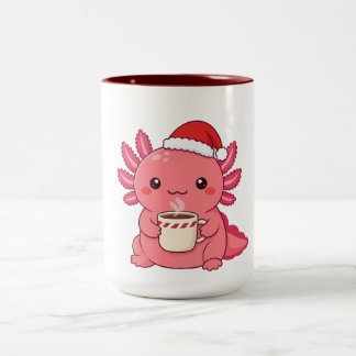 Süße Kawaii-Axolotl-Weihnachts-Zweifarben-Tasse Zweifarbige Tasse