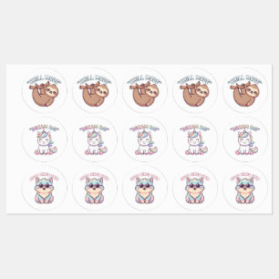 Süße Kawaii-Bären-Motivations-Sticker-Sammlung Etiketten