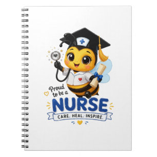 Süße Kawaii-Bienen-Krankenschwester-Abschluss 2026 Notizblock
