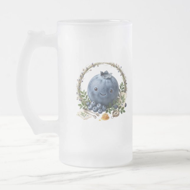 Süße Kawaii Blaubeer Frucht Kaffeetasse (Links)