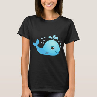 Süße Kawaii Blauwal Cartoon T-Shirt