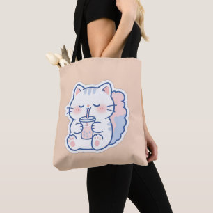 Süße Kawaii-Boba-Katze Bubble Tea-Tasche