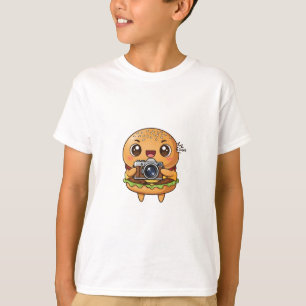 Süße Kawaii-Burger-Fotograf-Kinder T-Shirt
