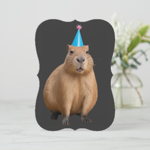 Süße Kawaii-Capybara-Ästhetik-Illustration Einladung