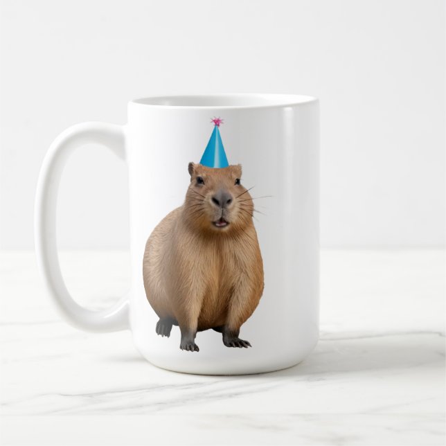 Süße Kawaii-Capybara-Ästhetik-Illustration Kaffeetasse (Links)