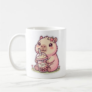 Süße Kawaii Capybara-Trinktasse für Boba-Tee Kaffeetasse