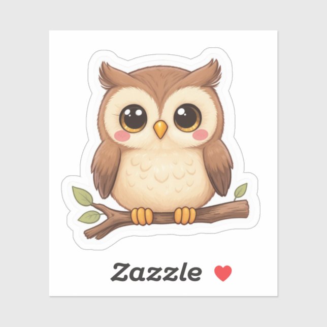 Süße Kawaii Chibi Eule  Aufkleber (Blatt)