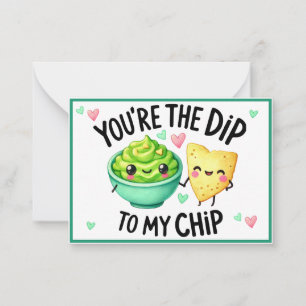Süße Kawaii Chips und Dip Mitteilungskarte