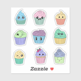 Süße Kawaii-Cupcake-Aufkleber Aufkleber
