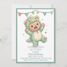 Süße Kawaii Dino Bär Party | 3. Geburtstag
