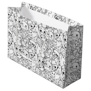 Süße Kawaii-Doodle-Charaktere (1) Große Geschenktüte