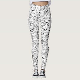 Süße Kawaii-Doodle-Charaktere (1) Leggings