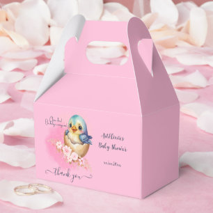 Süße Kawaii-Ei-Vogel Elegante Florale Babyparty Geschenkschachtel