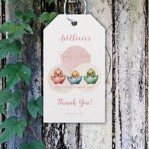 Süße Kawaii-Ei-Vögel Pastellfarbene Babyparty S Geschenkanhänger