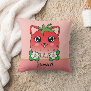 Süße Kawaii Erdbeeren Katze Kissen