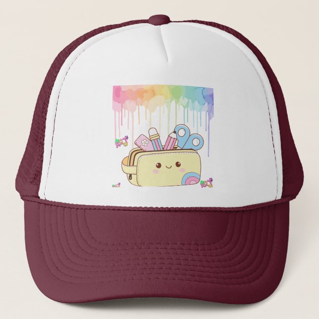 Süße Kawaii-Etasche Truckerkappe (Vorderseite)