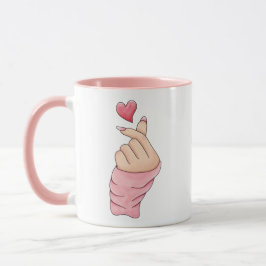 Süße Kawaii-Finger-Herz-Bestie-Zweifarben-Tasse Tasse