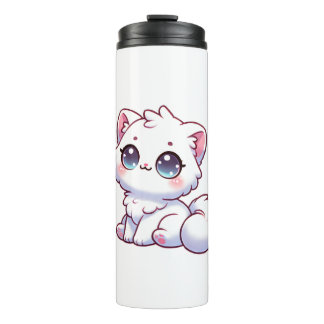 Süße Kawaii Fluffige Kätzchen-Tumbler Thermosbecher