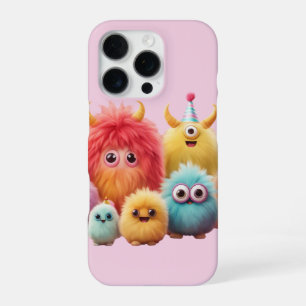 Süße Kawaii Fluffige Monster Freunde Wandkunst C iPhone 16 Pro Hülle