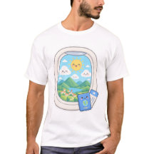 Süße Kawaii-Flugzeug-Fensterblick-Reise