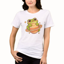 Süße Kawaii-Frosch-Saturn-Weltraum-Illustration