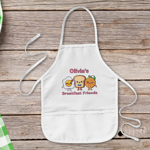 Süße Kawaii-Frühstücksfreunde: Ei, Toast, Waffel Kinderschürze
