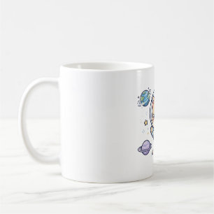 Süße Kawaii-Galaxie-Kunst mit Weltraumkatze-Astron Kaffeetasse