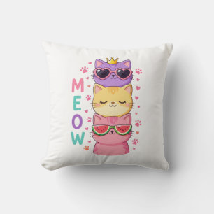 Süße Kawaii gestapelte Katzen Sonnenbrille Meow Kissen