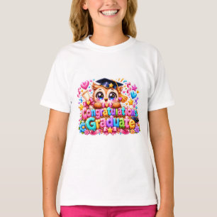 Süße Kawaii Gratulation Absolvent Eule Pastell Pi T-Shirt